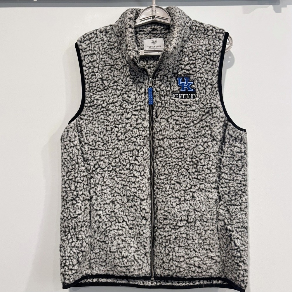 UK Kentucky Wildcats Womens Sherpa Vest XL Full Zip Collegiate Basketball 21264